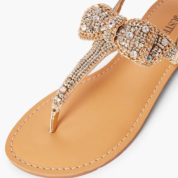 Sz 5.5 Terena Gold Flat Sandals NIB - Picture 4 of 6